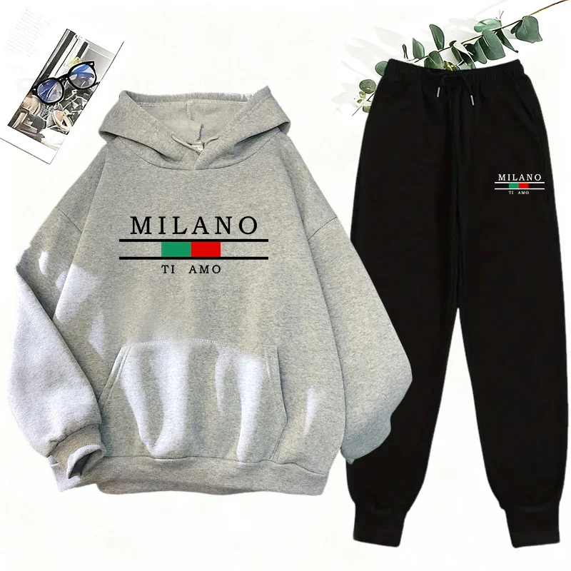 

Women's Casual Matching Tracksuit Set 2026 Spring New Comfortable Simple 2-Piece Hoodie Sports Suit For Daily Outdoor Fashion