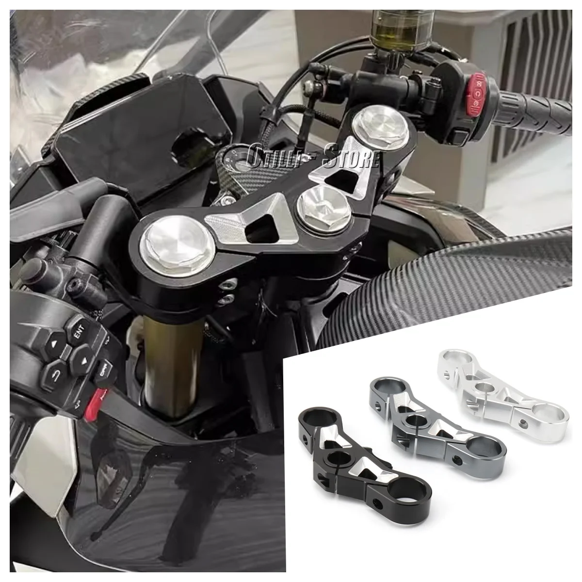 

Motorcycle Accessories Handlebar Uplink Plate Handle Bars Upper Triple Clamp Top Linkage For CFMOTO 450SR 450sr 450 SR 2022 2023