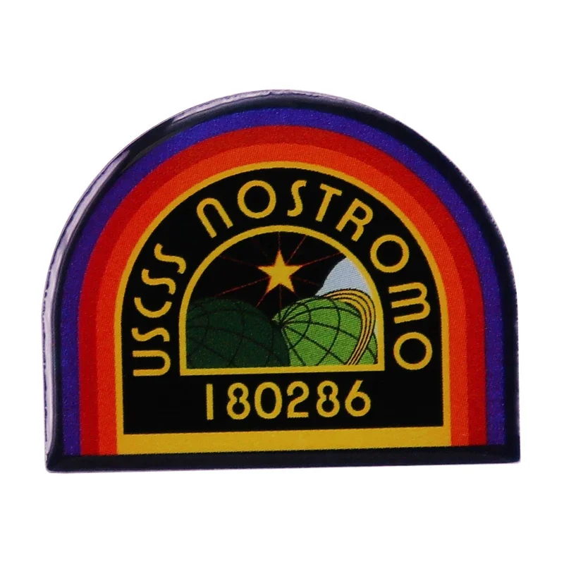 USCSS Nostromo 180286 lapel pin Alien Attack Survivor badge vintage color jewelry