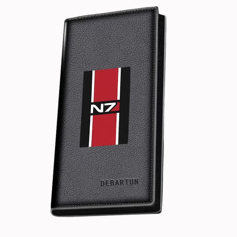 

Red rectangle white stripes black background Men's Long Wallets Business Stylish Printing Design Casual Use Christmas Valentine'