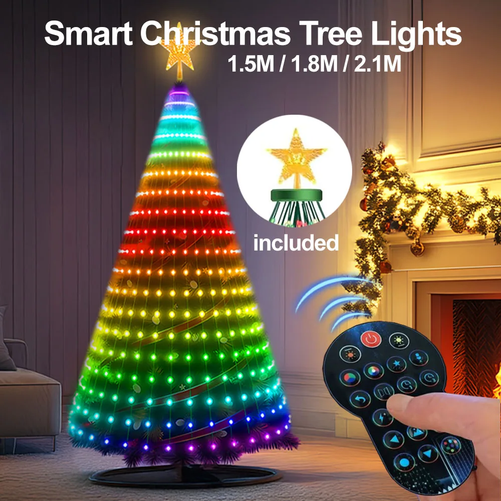 Smart Christmas Tree Lights Indoor Outdoor 400 LED 20 String Lights with Remote Control Timing Function for Christmas Tree Decor