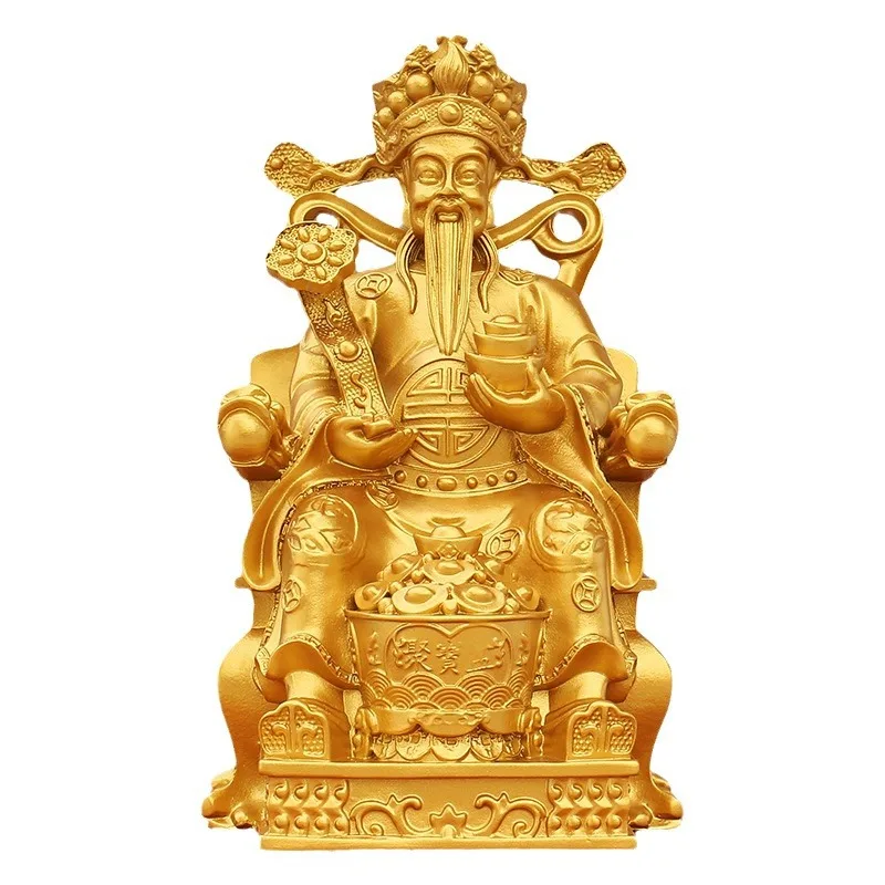 

Decorative Yuanbao Wealth God Statue Home Offering Shop Opened with Prosperous Business Small Metal Crafts Decorative