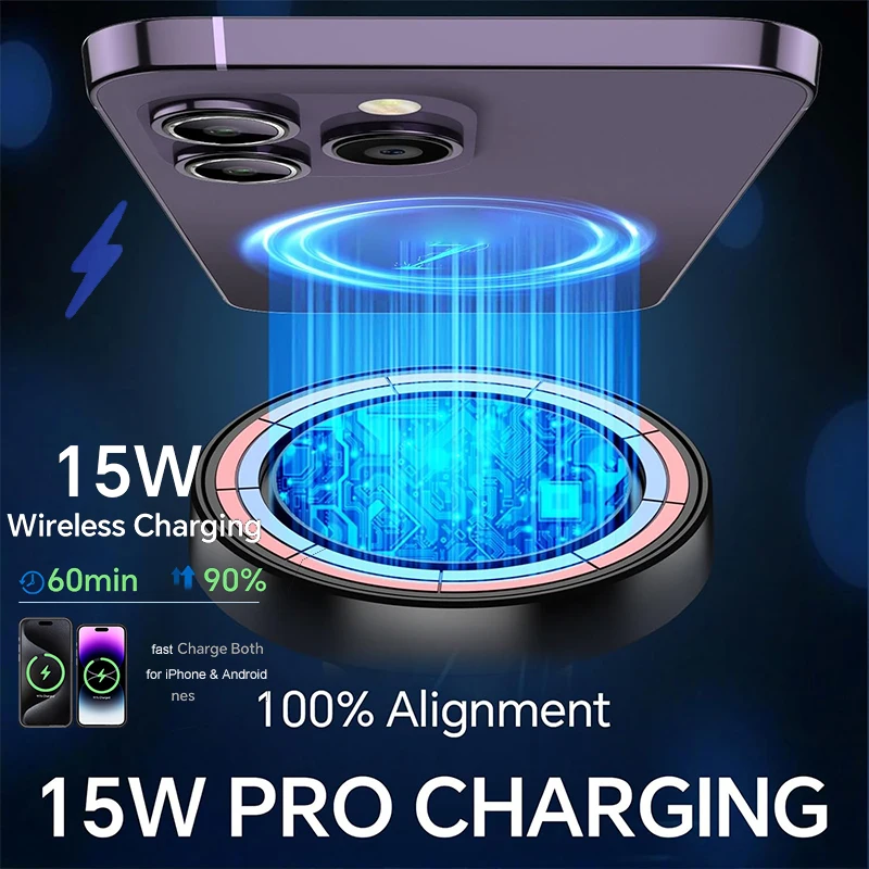 UYUXIO Strong Magnetic Wireless Car Charger 15W Fast Charge Dashboard Windshield Car Phone Holder for iPhone 16 15 14 Pro Max - Image 4