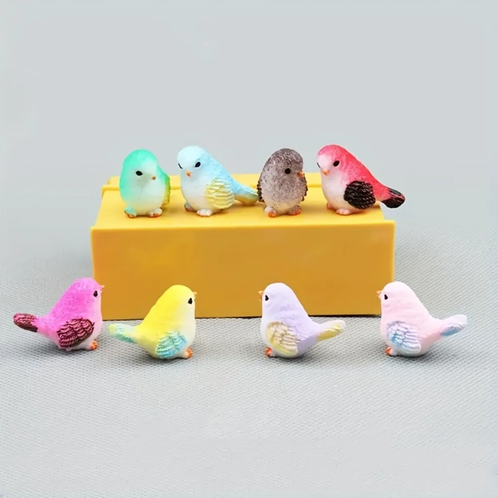 Random Color Simulated Resin Bird Figurines DIY Micro Landscape Bonsai Car Fairy Garden Decor Mini Craft Gifts