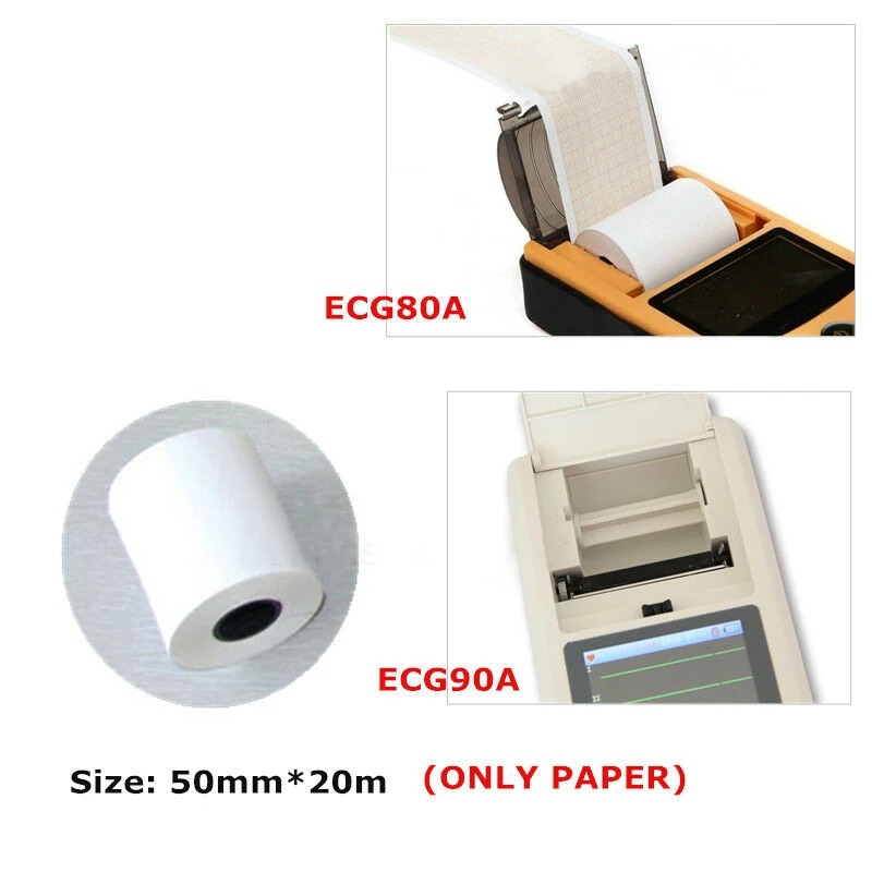 50mm*20m EKG Electrocardiograph Thermal Printer Paper Recording Print Paper For CONTEC ECG80A ECG100G ECG90A ECG Machine