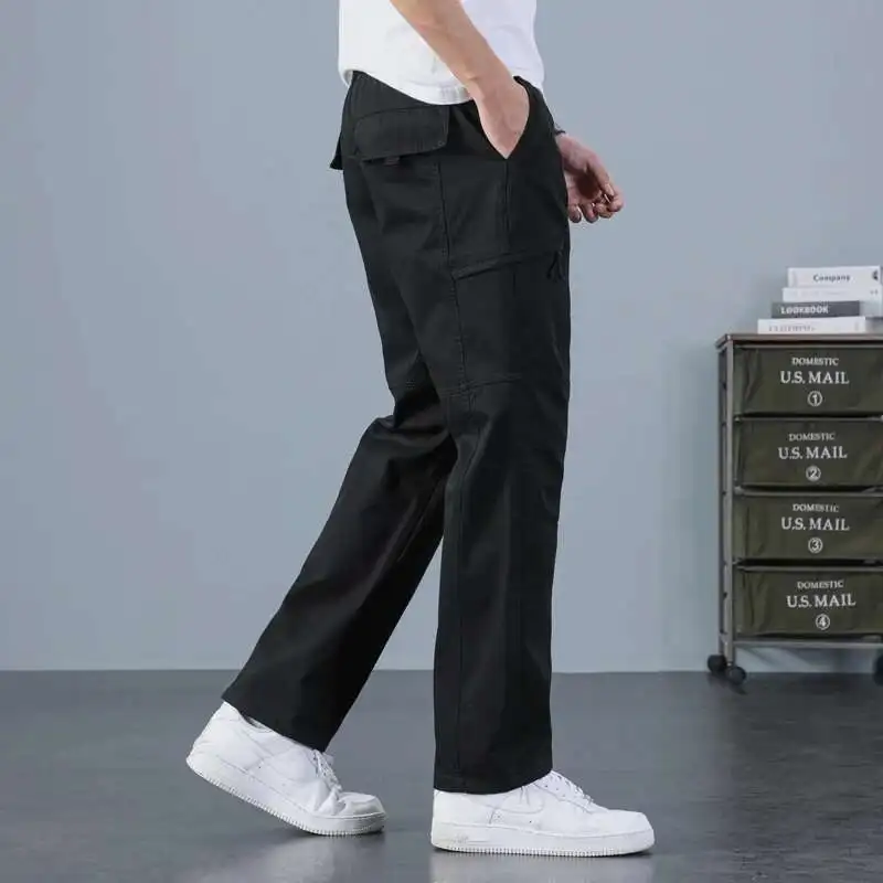 

Autumn Winter Cargo Pants Men's Tactical Trousers Multi Pockets Loose Casual Outdoor Straight Pant Male Bottom Large Size 6XL