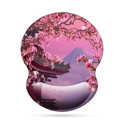 1pc Romantic Japanese - style Sakura & Fuji Wrist Rest Anti-Slip Ergonomic Support Mat Computer Mouse Pad For Office PC Gift
