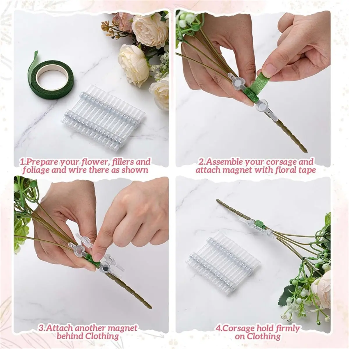 30 Pairs Boutonniere Magnets Corsage Brooch Clasp No Pin Holes Strong Magnet Clips Brooches Corsages