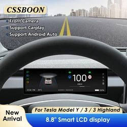 CSSBOON 8.8 Inch Wireless Carplay Dashboard Screen For Tesla Model 3 & Y Support Wireless Carplay Handle Cover Type Free Camera