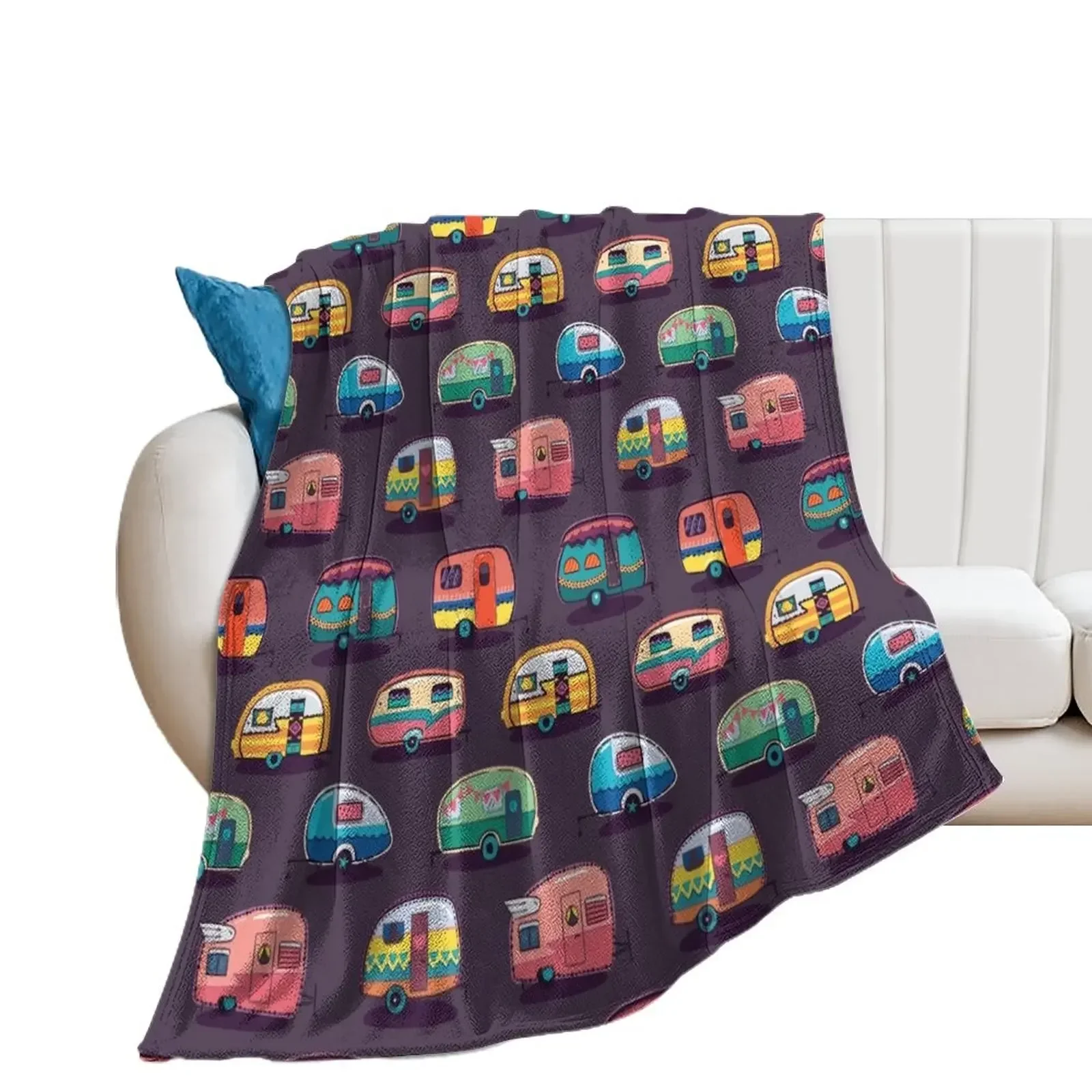 

Happy camper Throw Blanket Decorative Sofas Blankets For Sofas Blankets