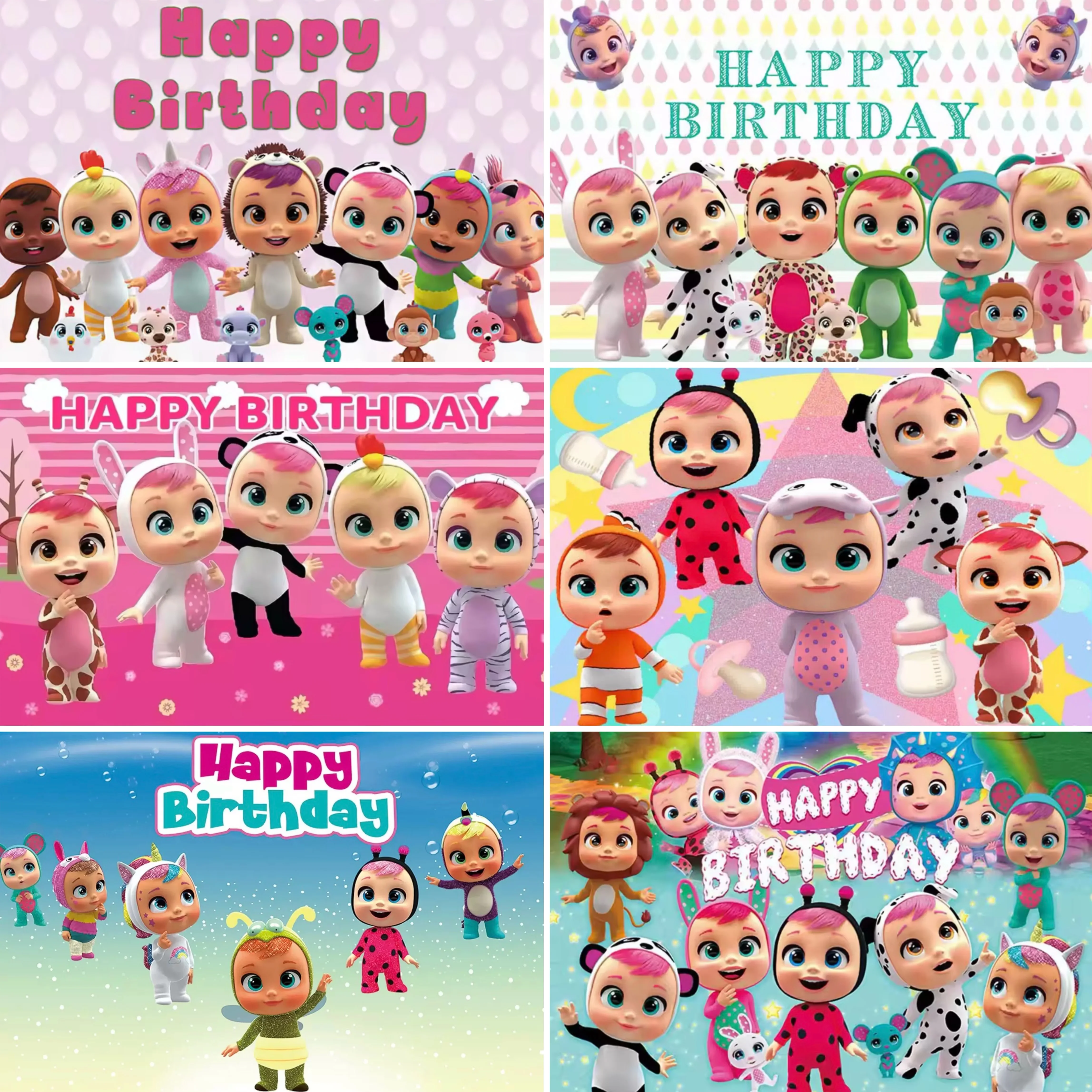 

Cute Cry Babiesed Birthday Party Decoration Backdrop Poster Baby Shower Party Supplies Cake Table Decor Backdrop Kids Gift