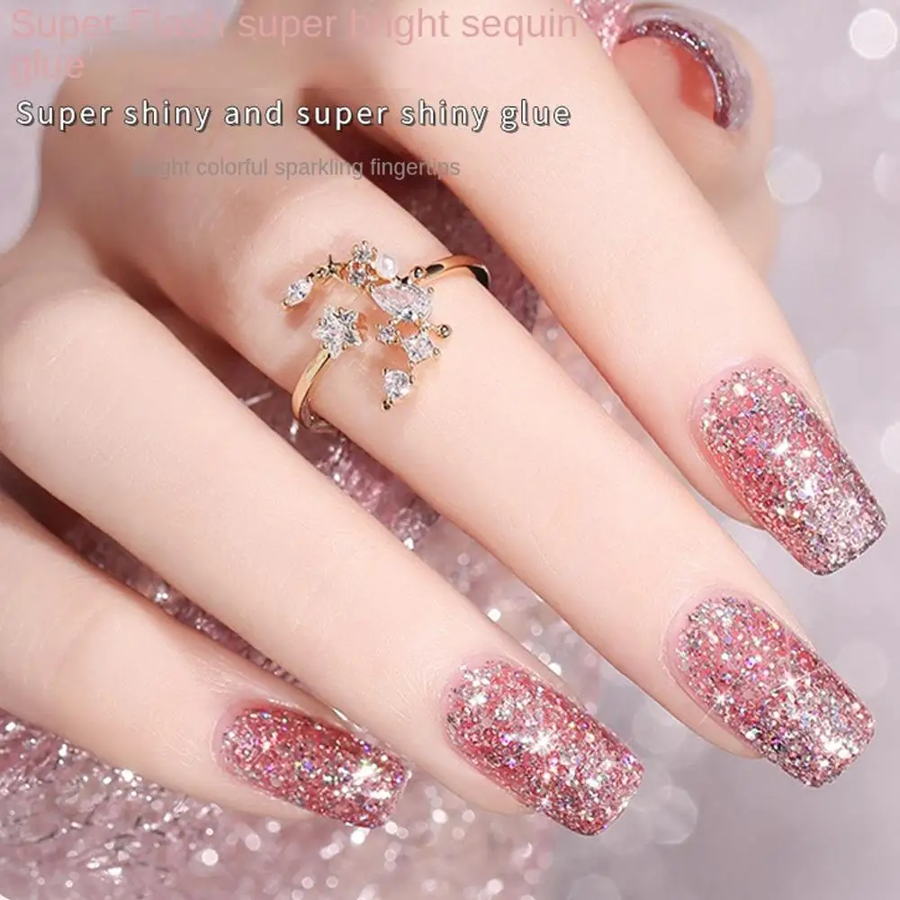 Nails Nail Varnish Soak Off Uv Led Gel Shiny Gel Nail Polish Shimmer Sequins Polish Nail Art Glitter Nail Gel Polish