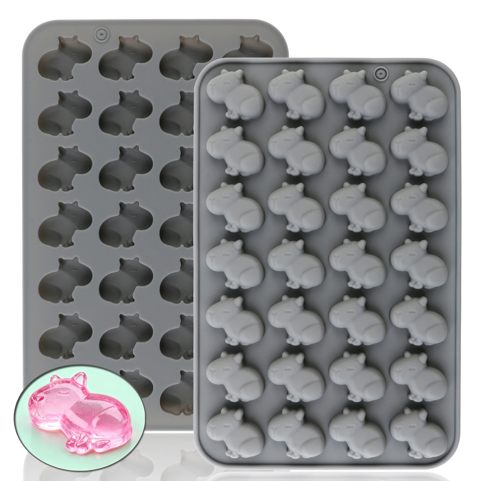 1 molde de silicona para dulces con forma de capibara, molde de silicona grueso para hacer gomitas, caramelos duros, caramelo, chocolates y postres.
