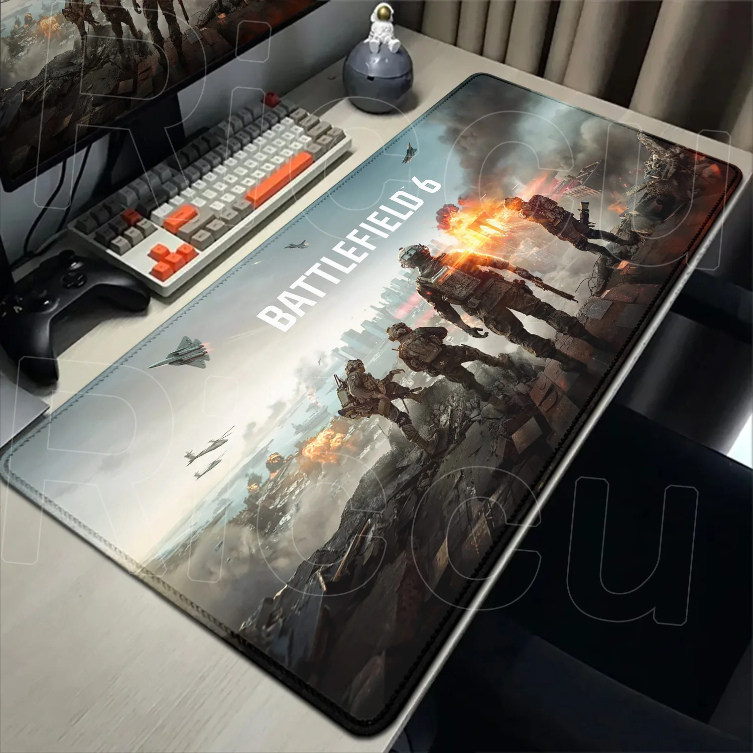 

New E-sports B-Battlefield 6 Mousepad Keyboard Pad Large Game Accessories Lock Edge Desk Mat HD Gaming Non-slip Rubber Mouse Pad