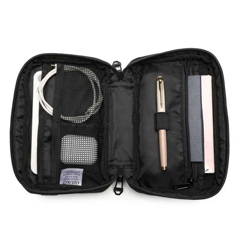 OZUKO Men's Handbag Multi Functional Commuter Crossbody Bag Simple Waterproof Multi Zone Digital Storage Bag