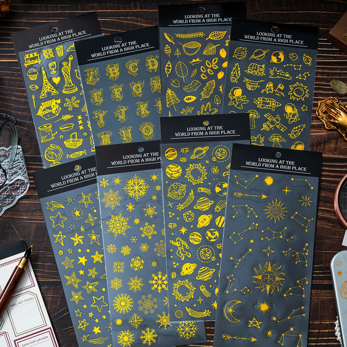 New Gold Foil Constellation Snowflake Star Stickers, Creative Aesthetic DIY Decor Supplies for Journal Scrapbook Crafts