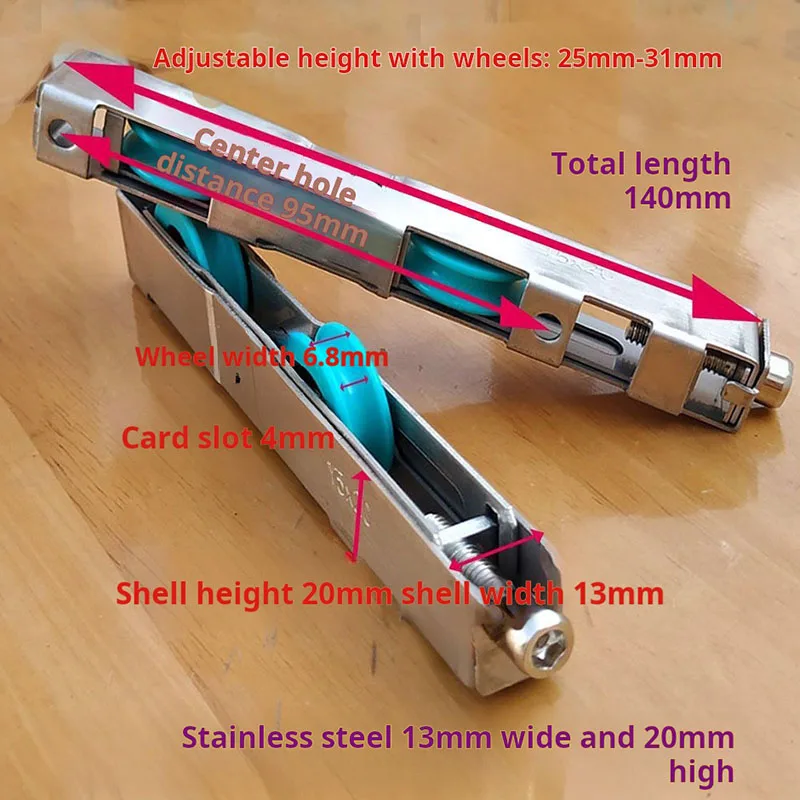 Long Wheel 13 Wide 20 High Push-pull Translation Center Control Glass Plastic Aluminum Alloy Door Window Rolling Wheel Pulley