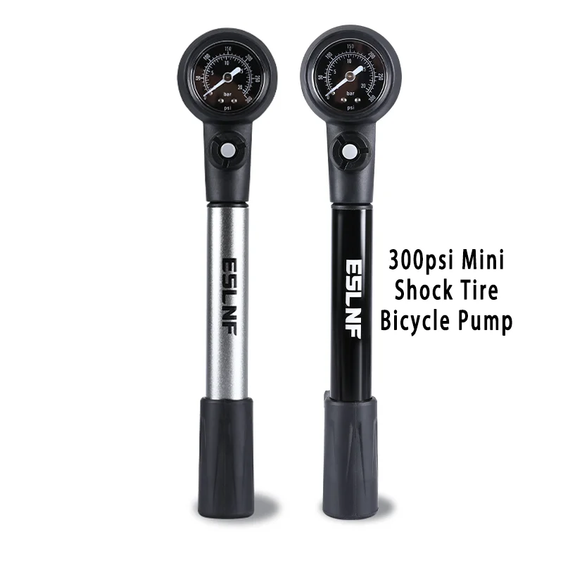 ESLNF Shock/Tire Bicycle Pump 300psi High-Pressure Air Inflator Fork & Rear Suspension Mountain Bike Pump With Gauge