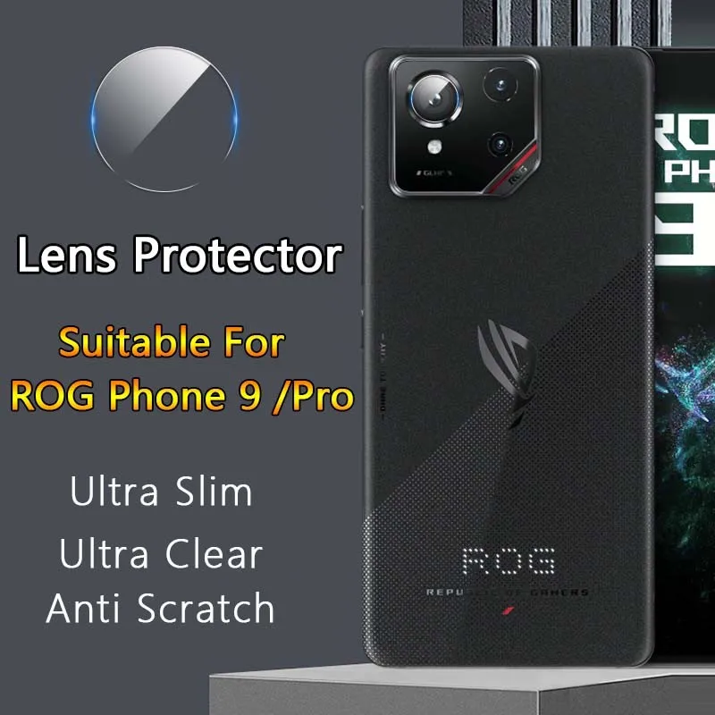 1Pack=2Rings Lens Protector For Asus ROG Phone 9 / Pro Ultra Clear Slim Soft FET Film Back Camera Lens Cover Guard - Not Glass