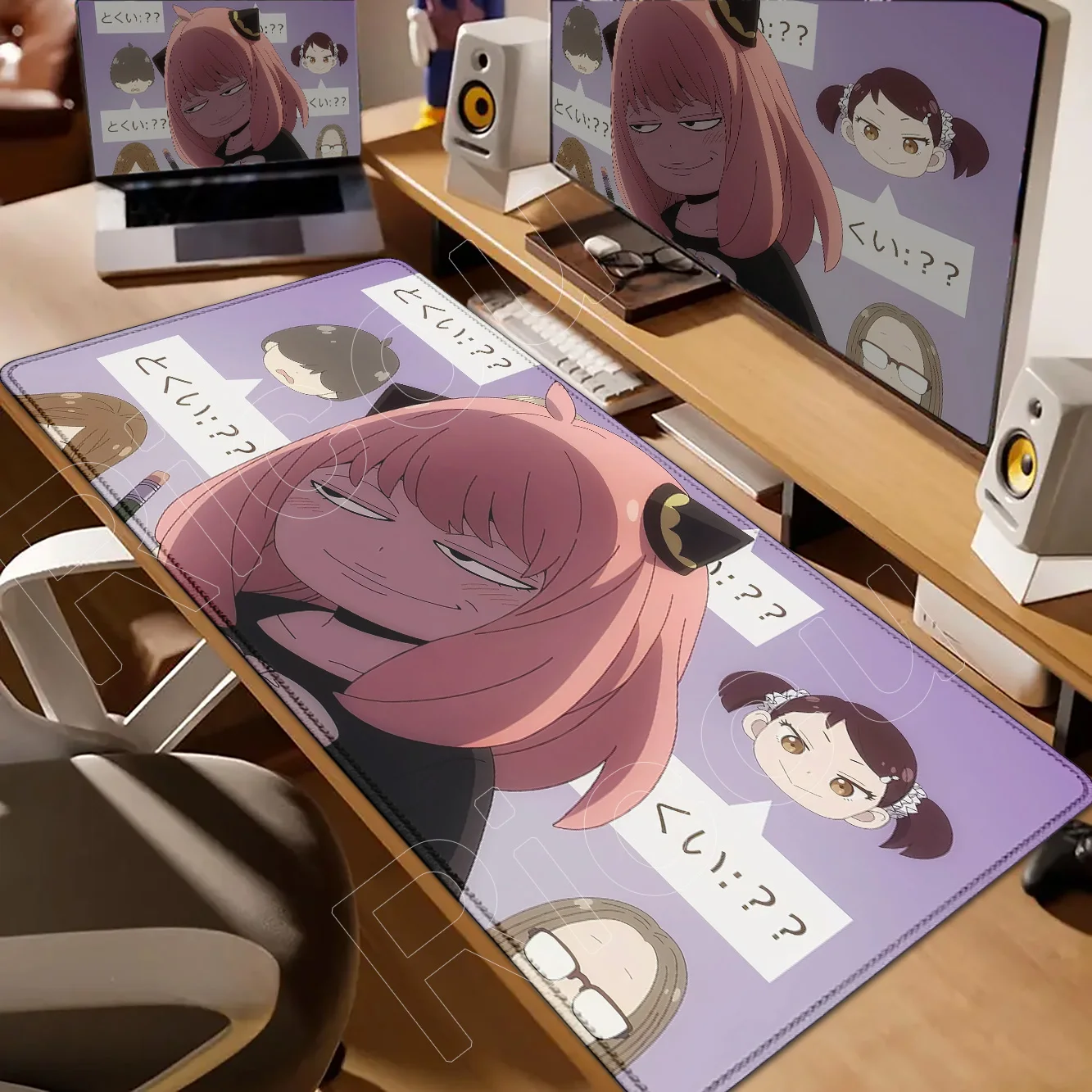 

New Cute Anime Spy X Family Mausepad Kawaii Girl Desk Mouse Pad Anya Forger Large Natural Rubber Lock Edge Non-Slip Mousepad XXL