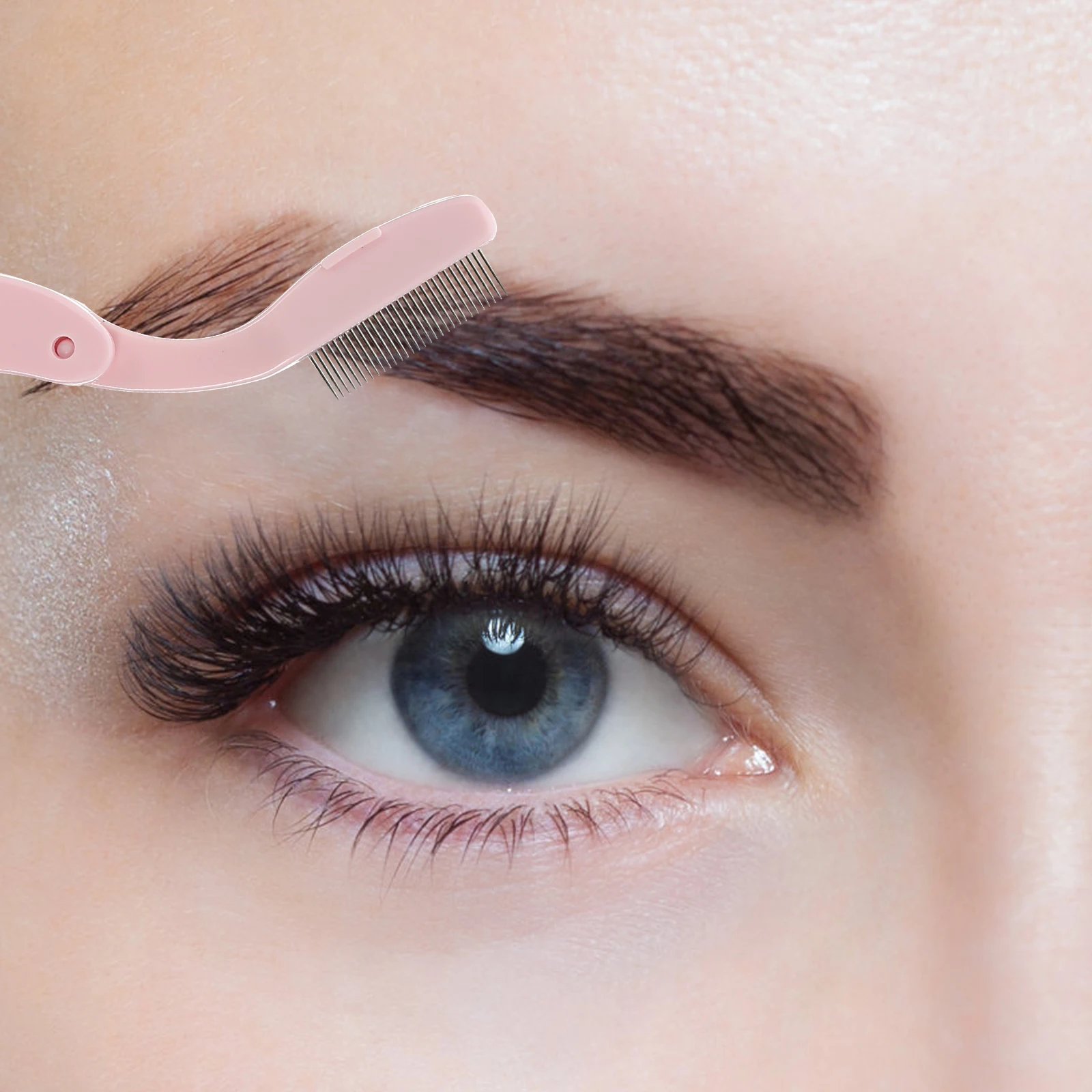 

2Pcs Eyebrow Comb Lightweight Portable Reusable Eyelash Separator Brush Grooming Stainless Steel Teeth Makeup Tool Home