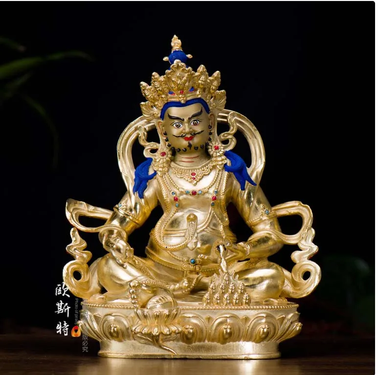 Good LUCK High grade Buddha HOME Company Money drawing full Gilding Gold-plated Yellow Jambhala Zambala statue  31CM