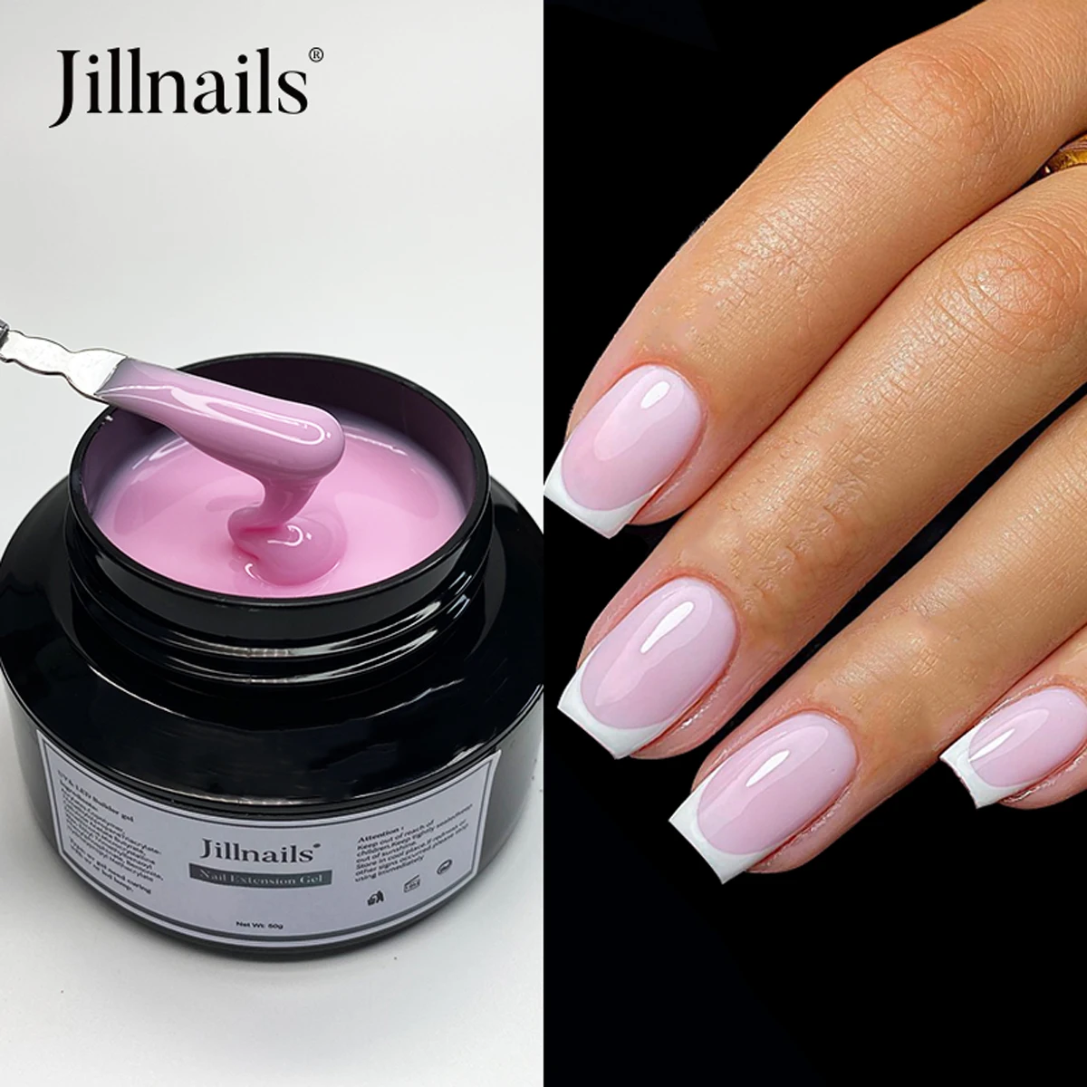 Jillnails zelfnivellerende medium gel 50 ml melkachtig roze witte gelbuilder voor nagelsverlenging nagelgebouw