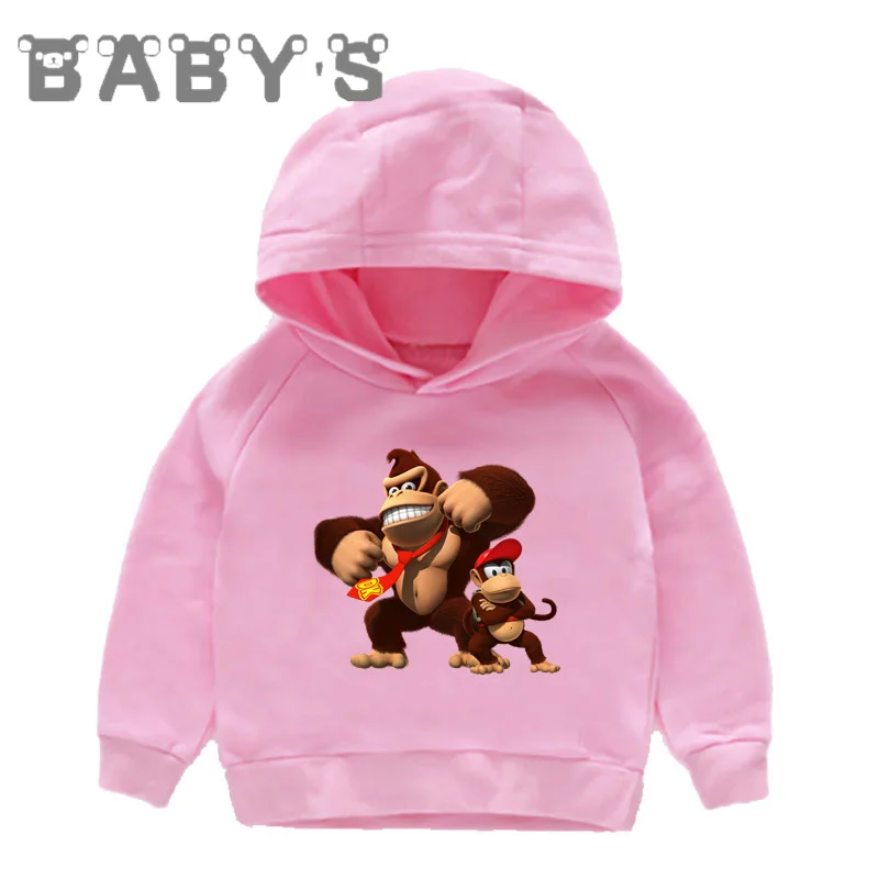 Hot Sale Donkey Kong Country Print Kids Hoodies Monkey Boys Girls Sweatshirts Autumn Children Clothes Cotton Baby Tops,KMT5221 image 5