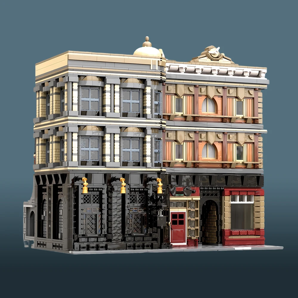 

7101PCS MOC Classic Movie Architecture Leaky Cauldron Bar Model Diagon Alley Entrance Module Assembly Toy for Kids and Boys Gift