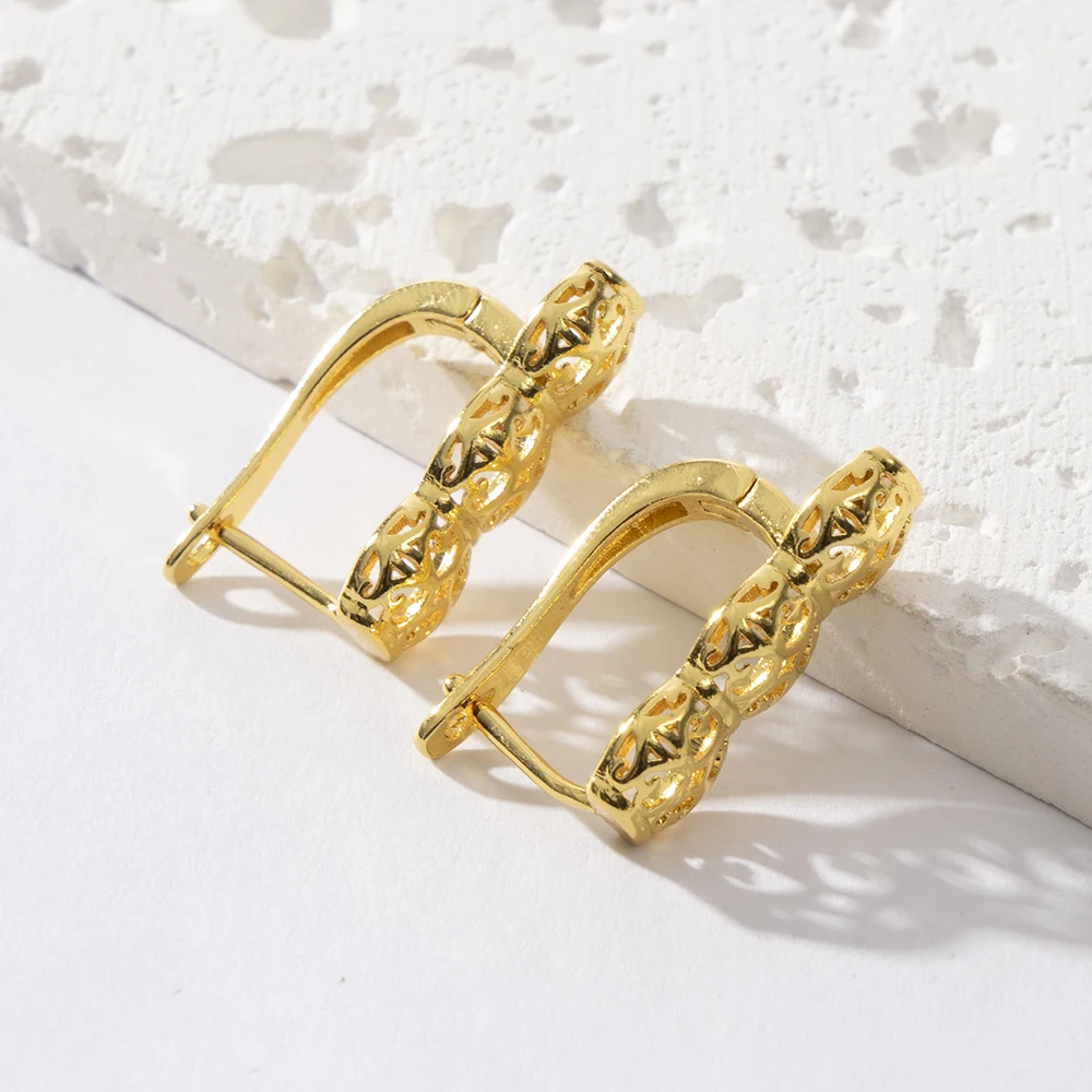LUIZADA Marokko Trend Goldfarbenes Schmuckset für Party-Design, Ohrringe und Anhänger, Halskette, Armband, Ring-Set für Verlobung – Detail 5