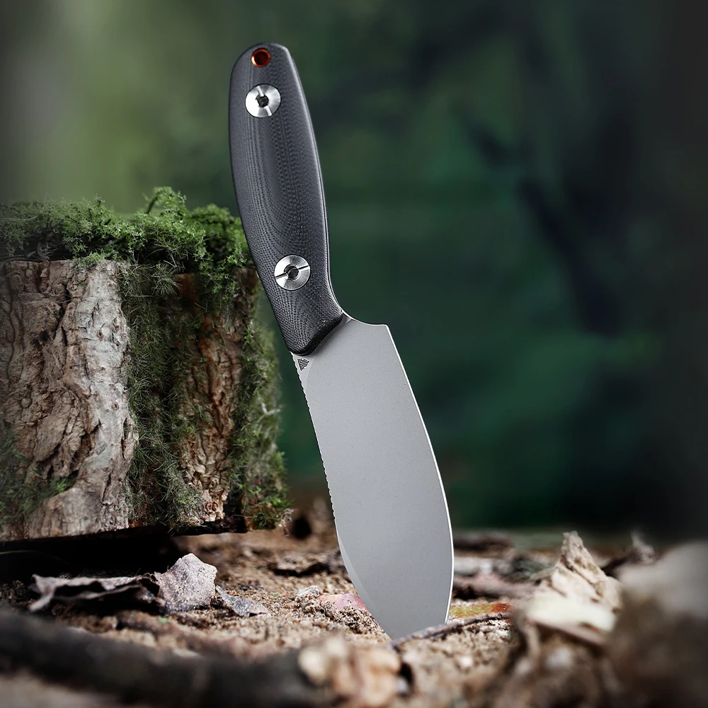 TRIVISA Straight Aubergine Knife for Men Camping Hunting Tactical Outdoor With Kydex Sheath High Quality Multi-tool Coltello