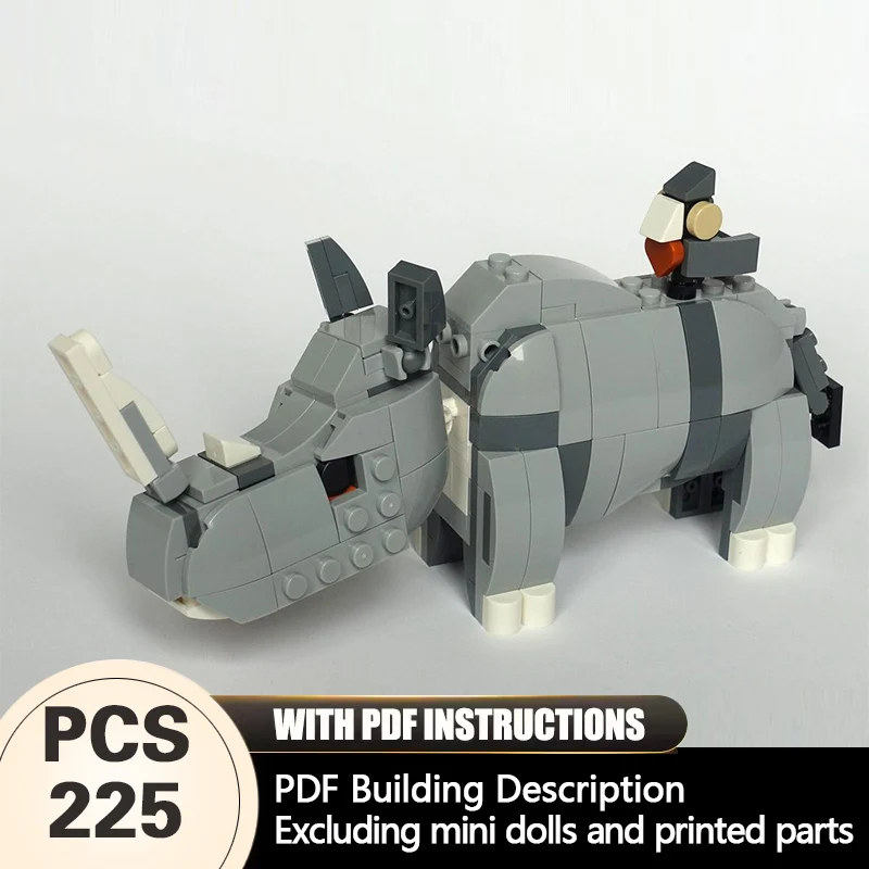 

Creators Animal Series Model MOC Building Bricks Dicerorhinus Modular Technology Gifts Holiday Assemble Children Toys Suit