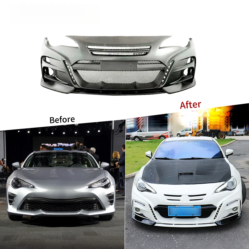 High Quality Wolf Flame Style Wide Body Kit Fit for 86 Front Rear Bumper Front Face Facelift Modification Parts