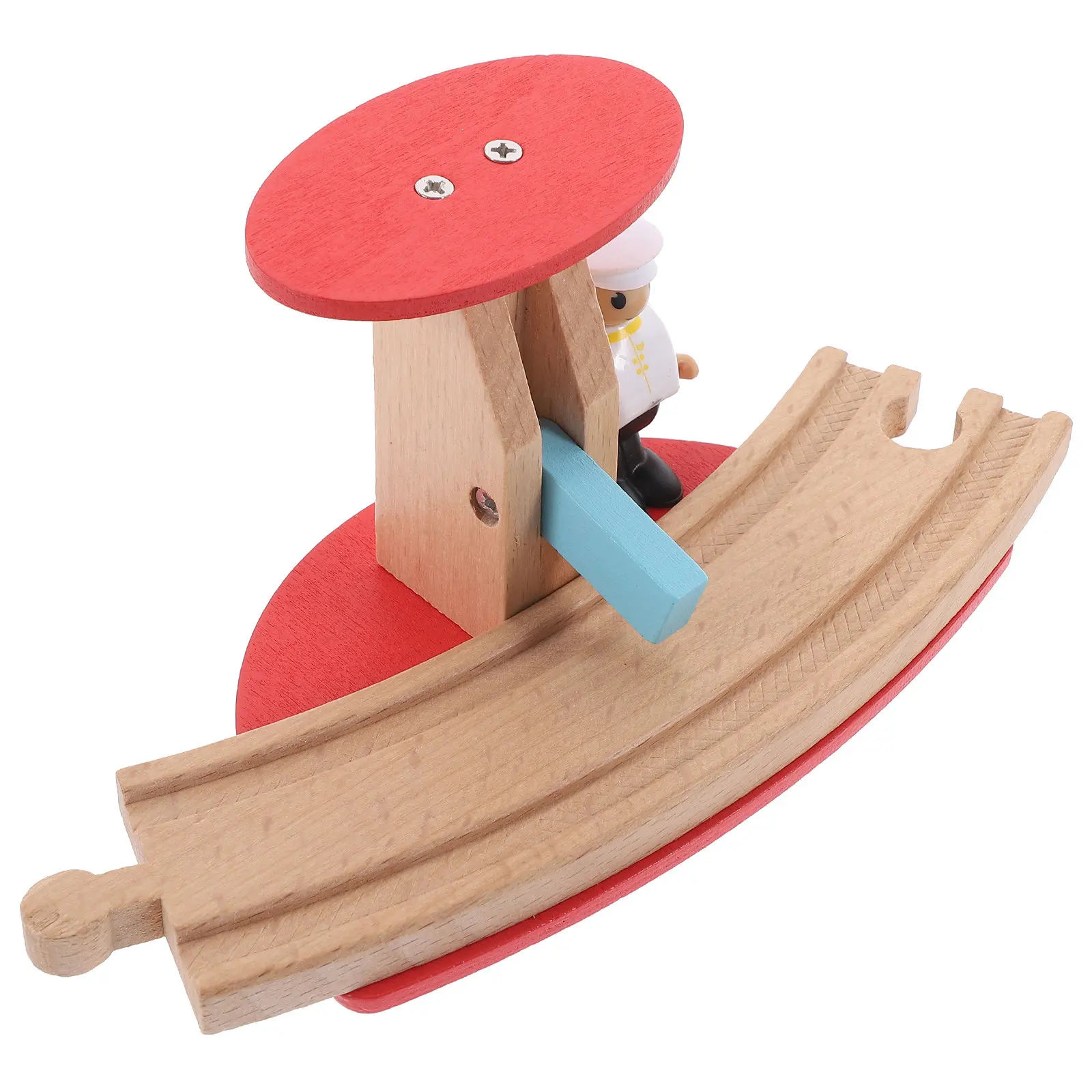 

Wooden Railway Road Block Compact Lightweight Pretend Kids Road Block for Railway Scene Creative Imagination Gift