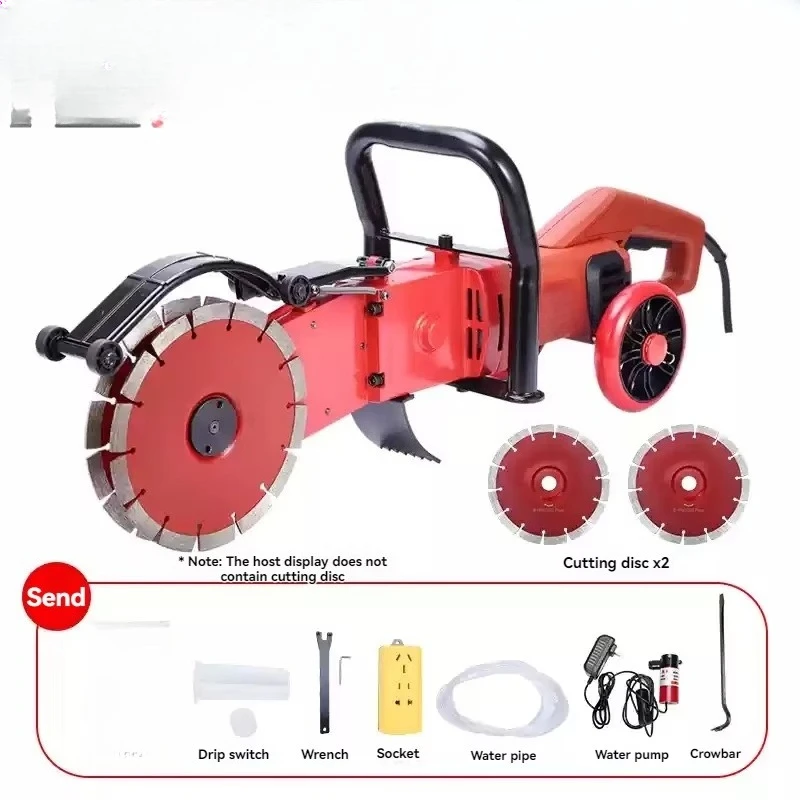 220V 6800W Multi-function Wall Slotting Machine Electric Concrete Wall Cutting Machine Diamond Saw Blade 27cm