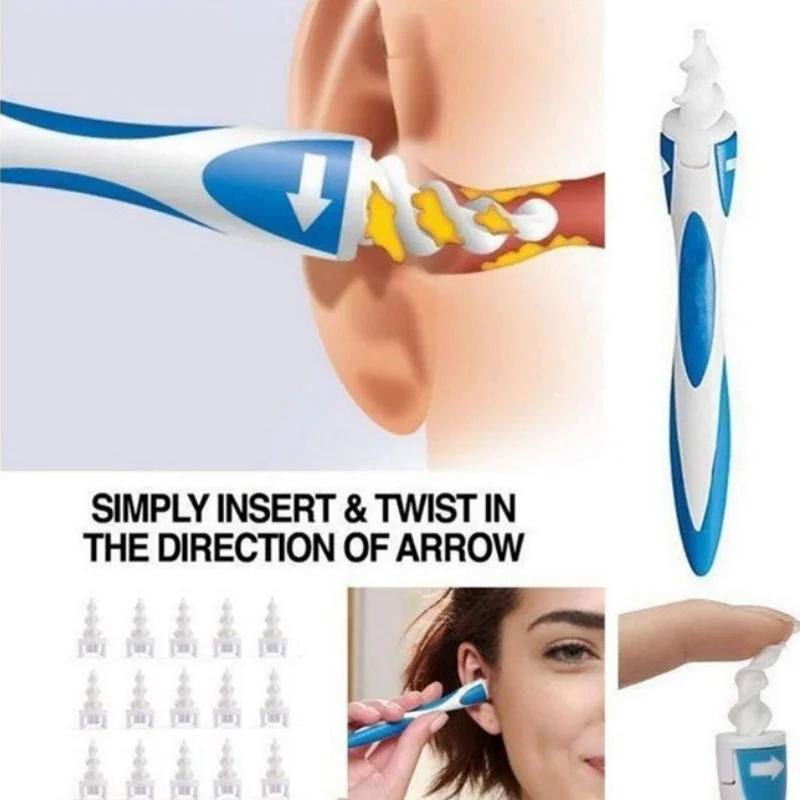 

Ear Wax Remover Tool Ear Cleaner With Soft Silicone 16 Replacement Tips Simply To Grab Extract Earwax