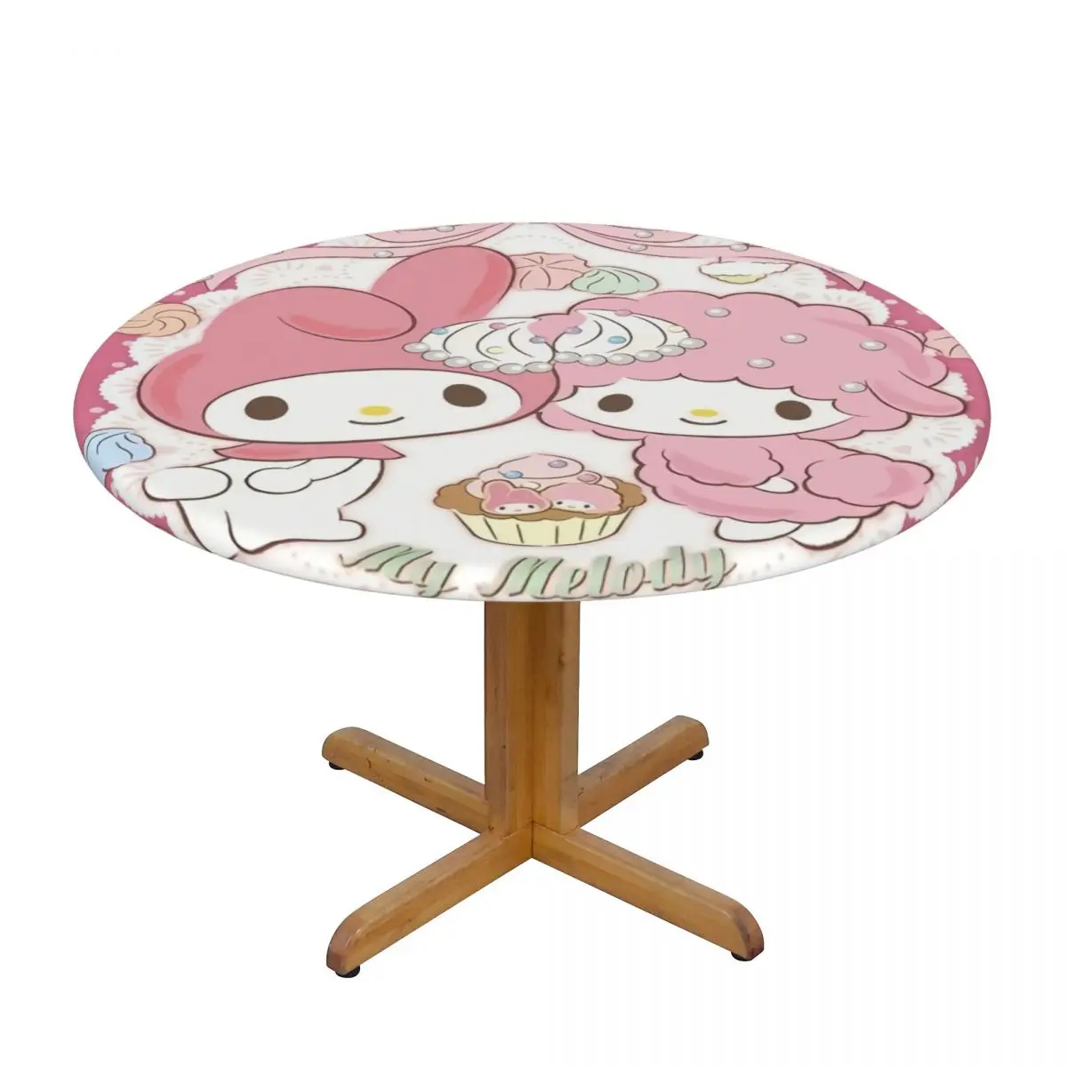 Customized Round Cartoon My Melody Sanrio Japan Anime Tablecloth Fit 45