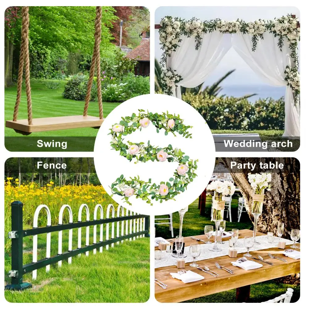 

Artificial Roses Beautiful Artificial Flowers Realistic Artificial Vine Elegant Rose Garland for Wedding Party Decoration Table