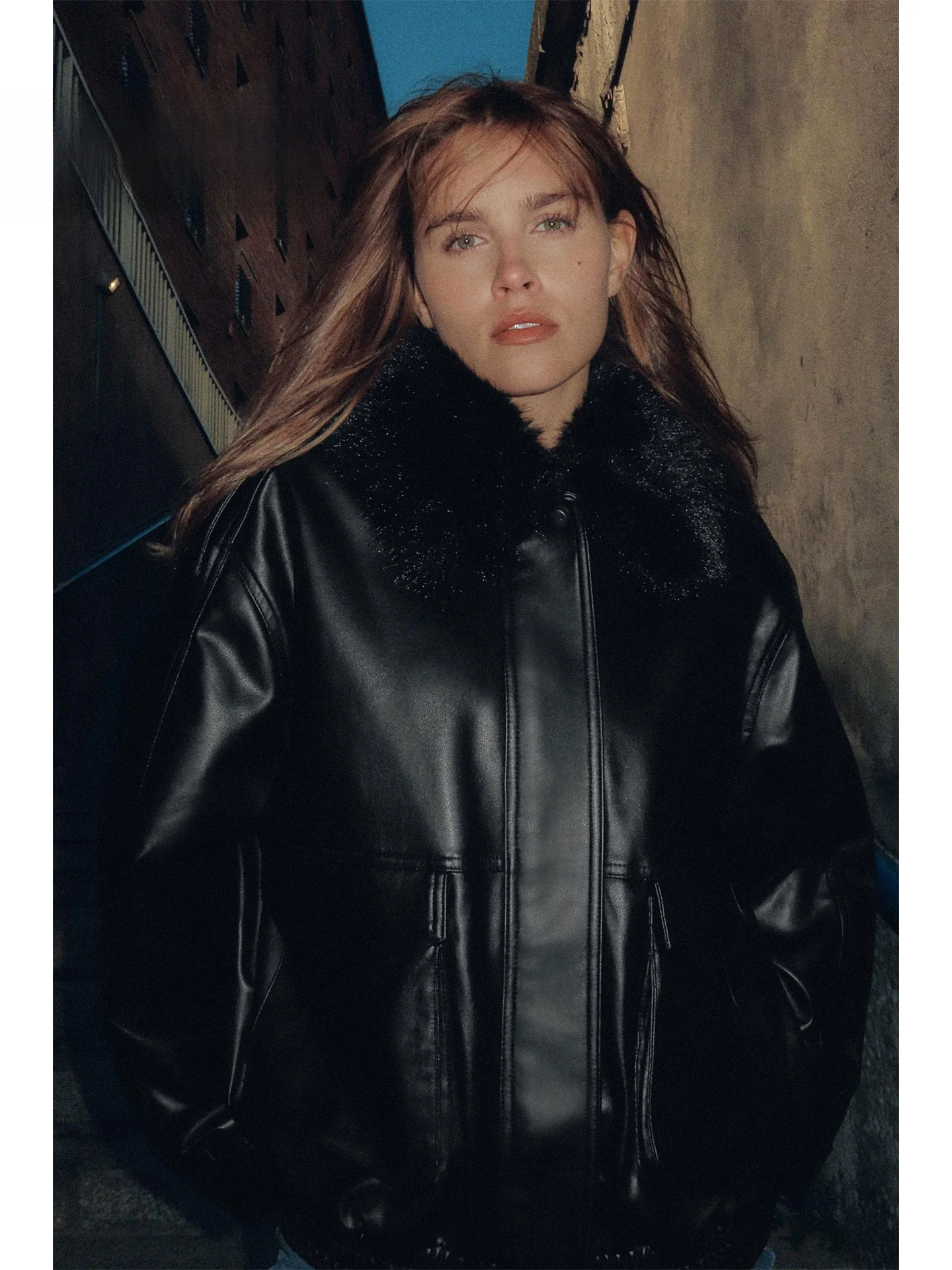 

ZAPRHA 2022, осеннее новое американское пальто со съемным воротником из искусственного меха, женское свободное длинное пальто на молнии све