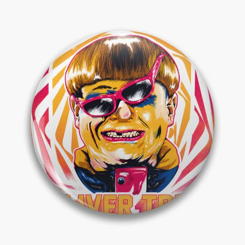 Oliver Tree Pin Holographic Star Heart Pin Brooches Laminated Button Fashion Accessory