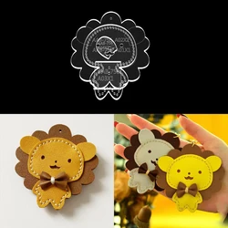 YOMDID Keychain Making Acrylic Template DIY Cartoon Bear Pendant Leather Stencils Decoration Handcraft Leathercraft Supplies