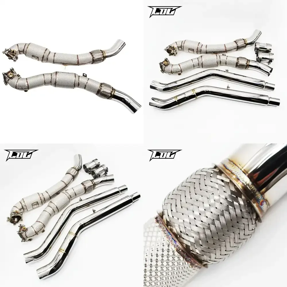 2026 HOT COC Performance Downpipe with Catalyst for S6 S7 C7 4.0T 2013-2018 Stainless Steel Downpipe 100cell-300cell