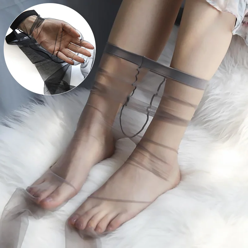 جديد مثير المرأة تنفس جوارب طويلة شفافة سلس رقيقة جدا النايلون الجوارب المرنة الإناث الصيف جوارب غير مرئية الجوارب