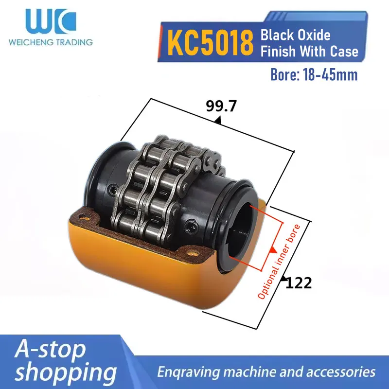 1PC KC5018 Roller Chain Coupling Hole 18-45mm Roller Gear Coupling Pinion Blackened With Housing