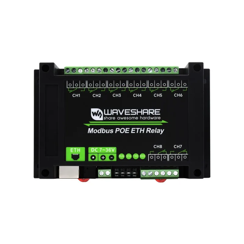 8-ch Ethernet Relay Module Modbus RTU/Modbus TCP Protocol PoE Port Communication With Various Isolation And Protection Circuits