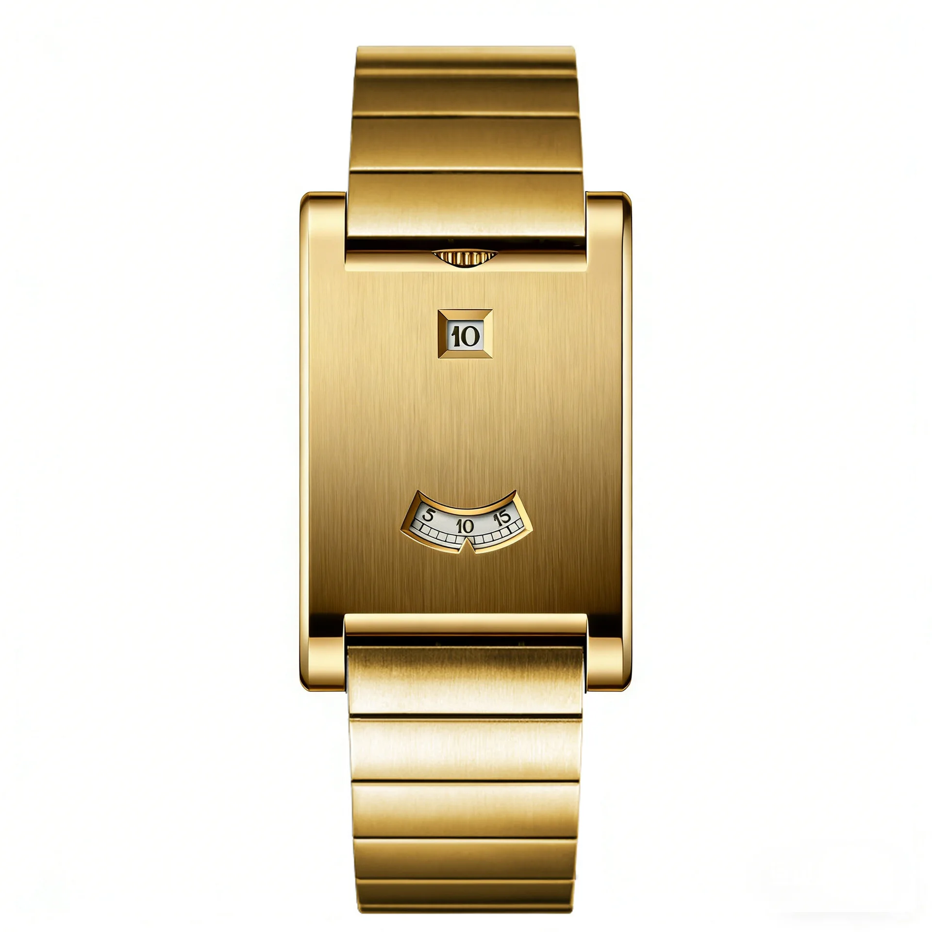 Square Quartz Wristwatch for Men with Light Luxury High End Niche Waterproof Steel Band Ultra Thin Dual Display Watch