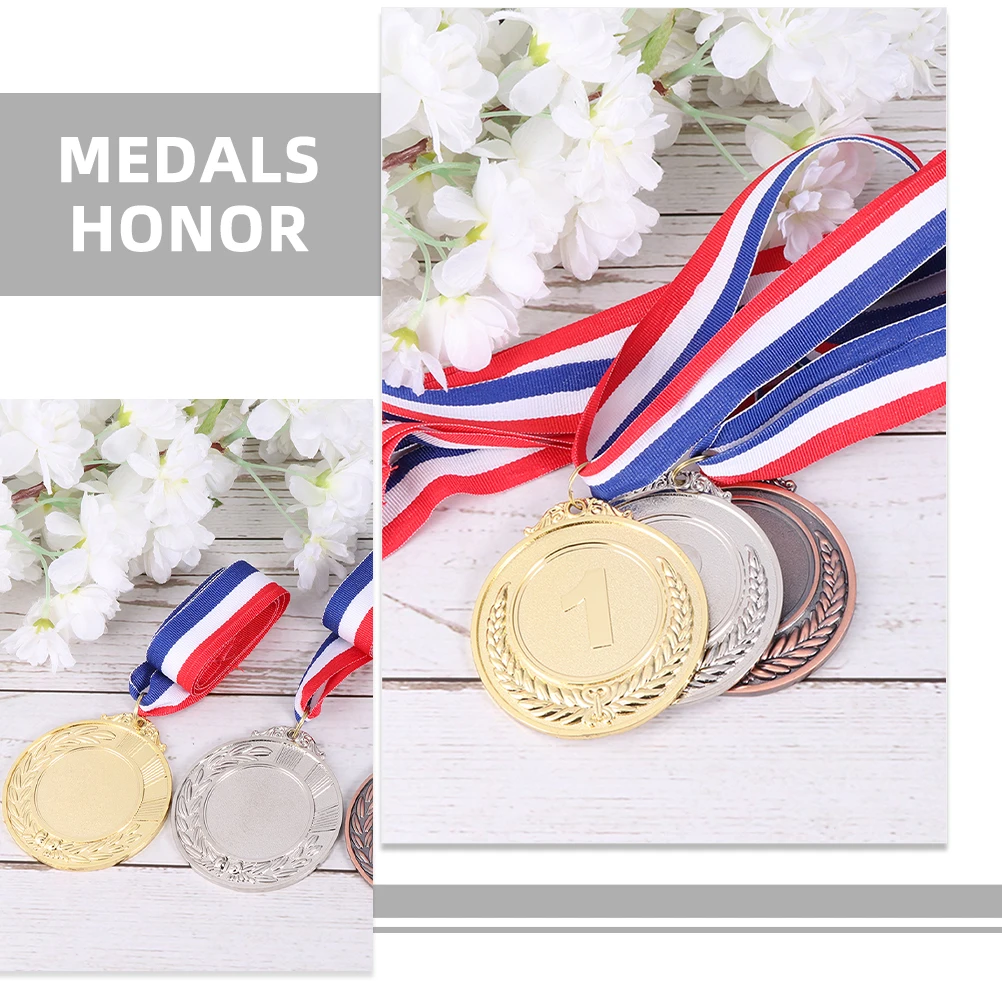 

9pcs Hanging Medal Lanyard Sports Metal Medals Zinc Alloy Competition Award Ceremony Athletics Champions Recognition Trophies