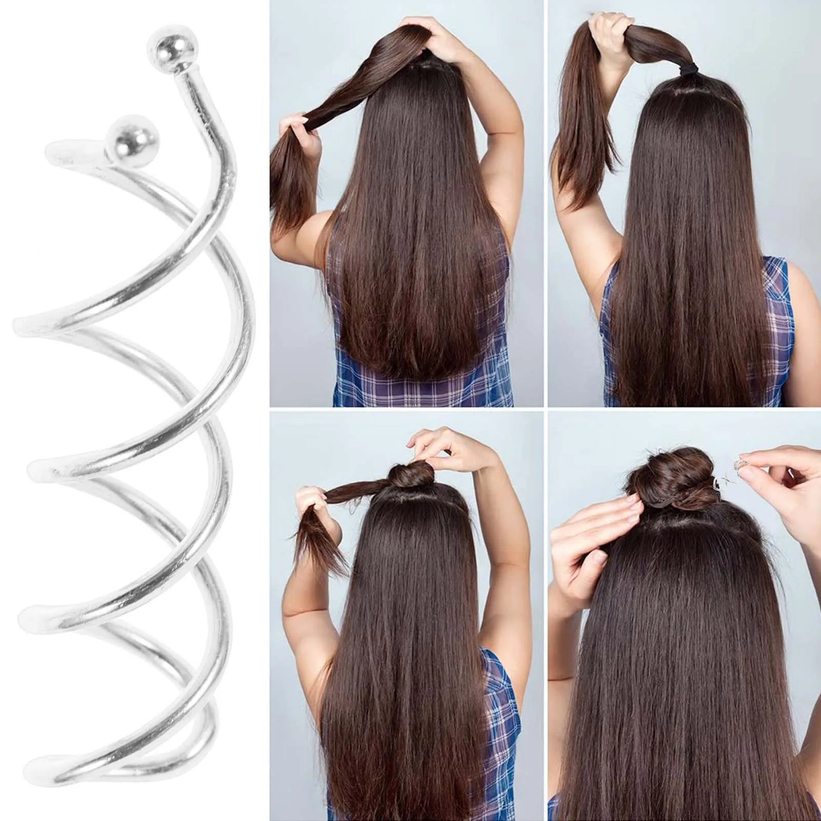 

20 Pcs Spiral Clips Durable Metal Long Hair Buns Styling Easy Use Wedding Brides Hair Accessories Fashion Design