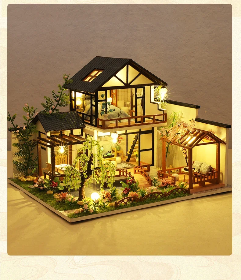 

DIY Cottage Zhuxi Water Garden Loft Villa Model House Construction Chinese Style Handmade