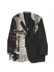 FANTASTION design originale UNSIEX blazer blazer di lino blazer oversize giacca di lino giacca casual da uomo giacca insolita Cappotti